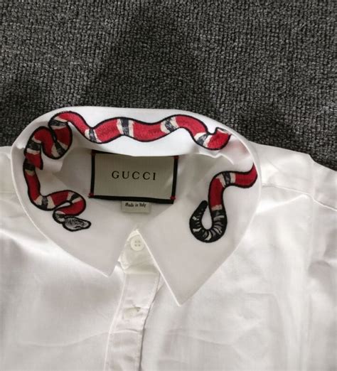 gucci snake collar shirt replica|Gucci shirt with snake.